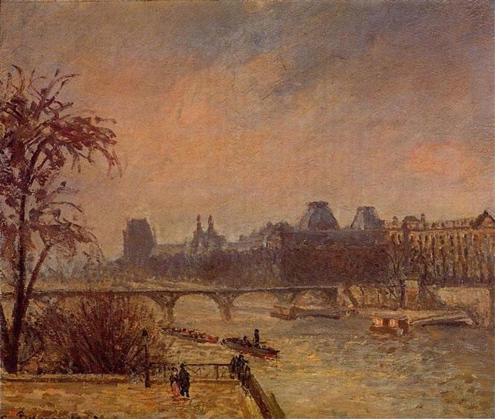 El Sena Y El Louvre - París - 1903