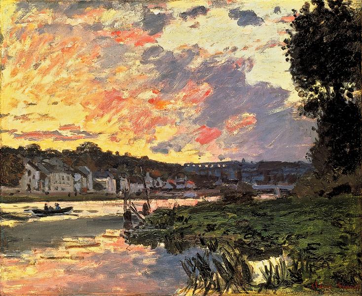 O Sena em Bougival em Sunset - 1869