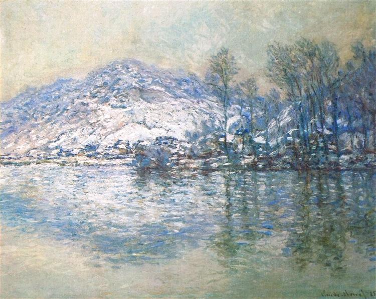 Sena i Port Villez - Snow Effect - 1885