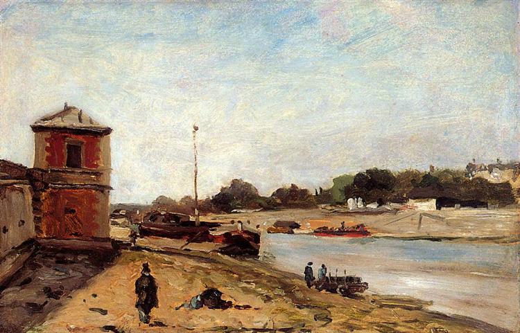 La Sena di fronte al PASSY Dock - 1875