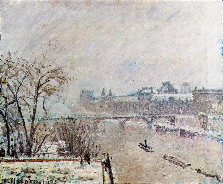 La Seine vue du Pont Neuf - hiver - 1902