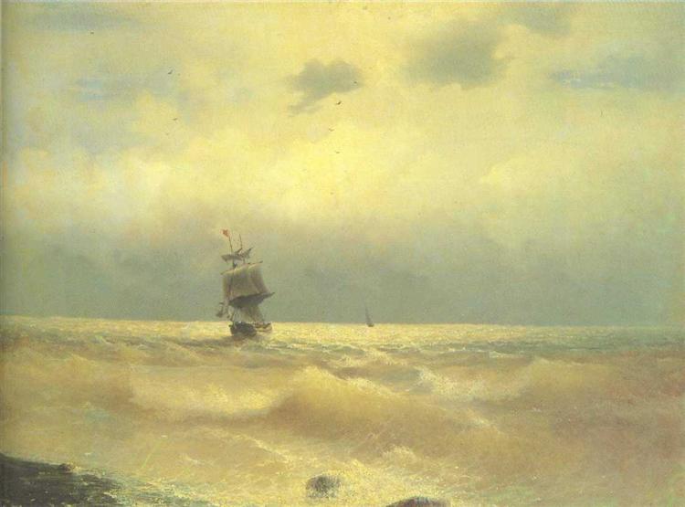 Das Schiff in der Nähe der Küste - 1890