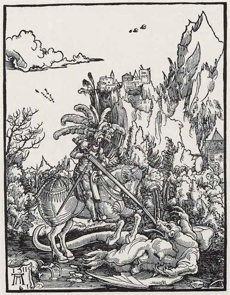 Kunst von San Jorge tötet den Drachen - 1511