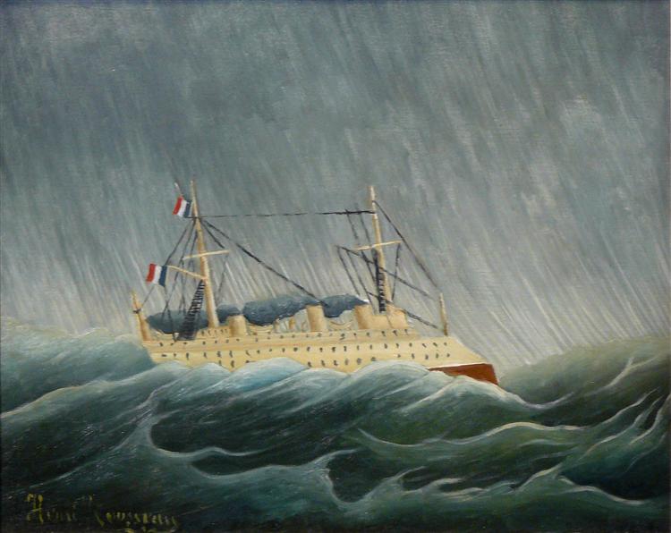 The ship shaken by the storm - 1899