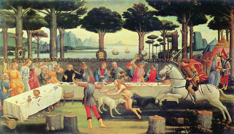 The history of Nastagio swallowed - the banquet in the pine forest - 1483