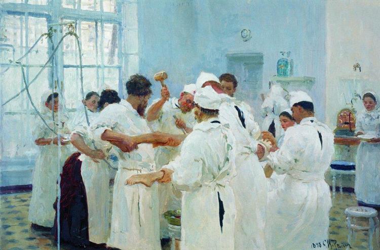 Surgeon E. Pavlov in the Operating Room - 1888