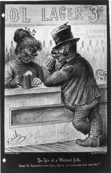 Scène VI - PEADS dans le centre-ville. Homme au bar - 1877