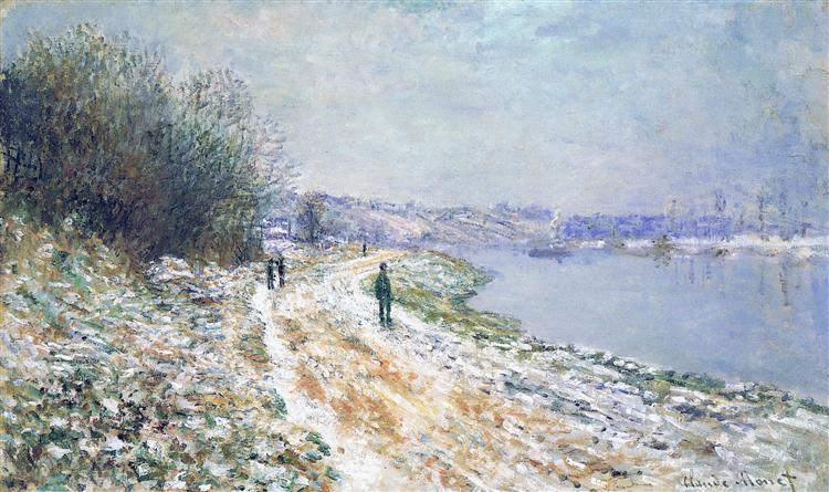 O caminho de reboque em Argenteuil - Inverno - 1875