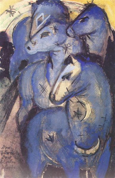 Der blaue Pferdestärke (Skizze) - 1912