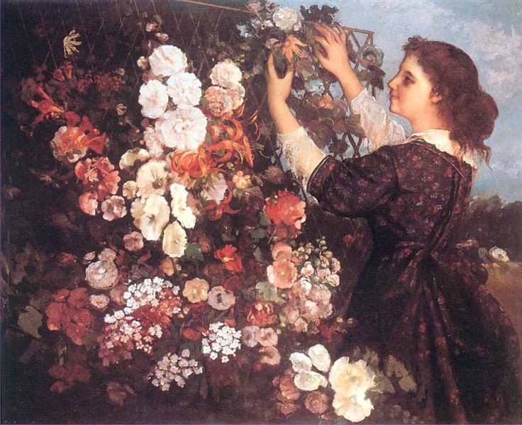 The Trellis (Mujer Joven Arreglando Flores) - 1862