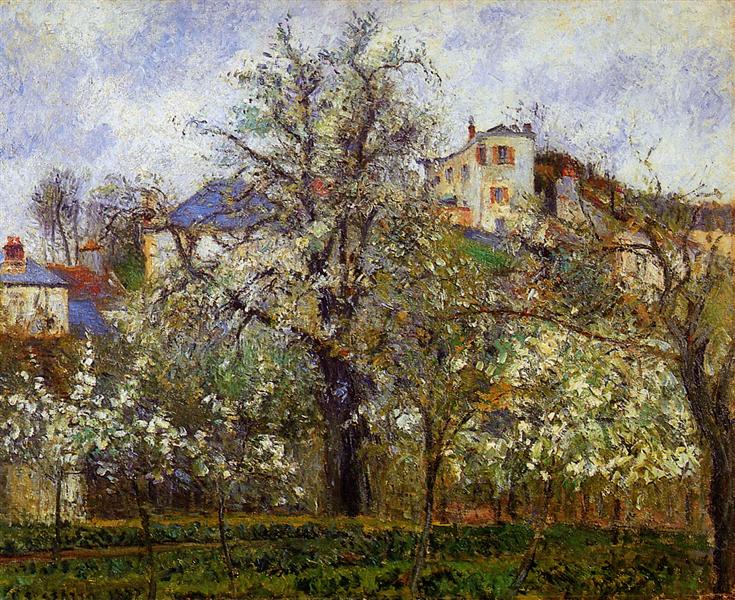 The garden with flower trees - Spring - Pontoise - 1877