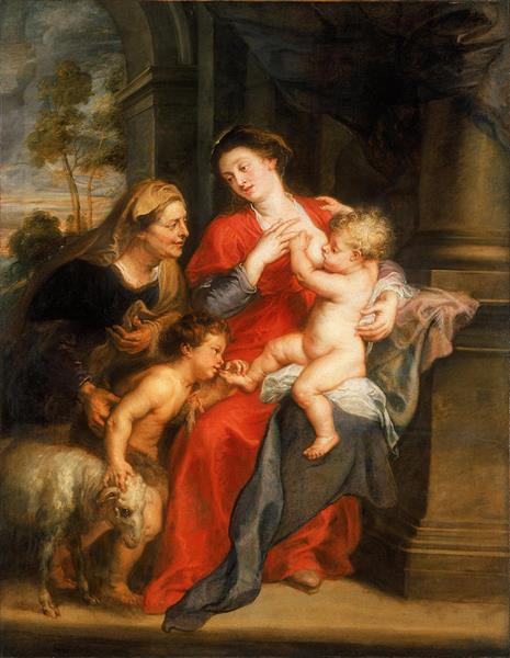 La Vierge et l'enfant avec Santa Isabel et Juan Bautista