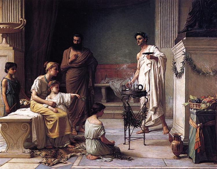 La visita di un bambino malato al tempio Sculpio - 1877