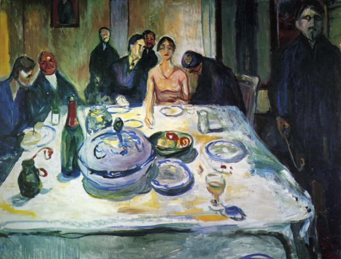 Det bohemske bryllup - Munch sidder på det ekstreme venstre - 1925