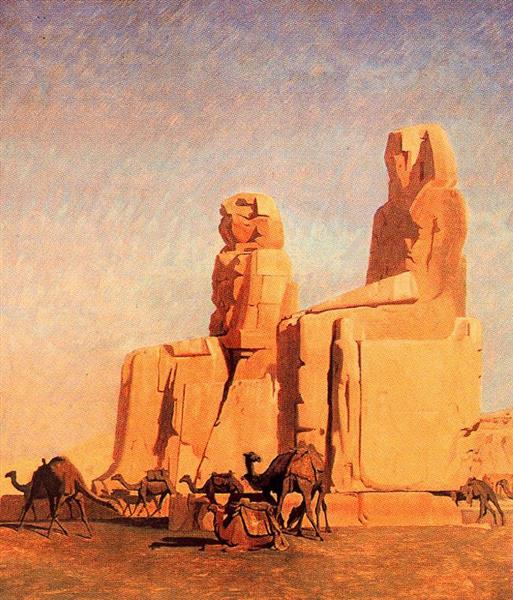 Thèbes de Thèbes - Memnon et Sesostris (étude) - 1856