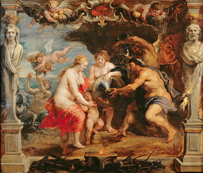 Thetis recebe as armas de Aquiles das mãos de Vulcano