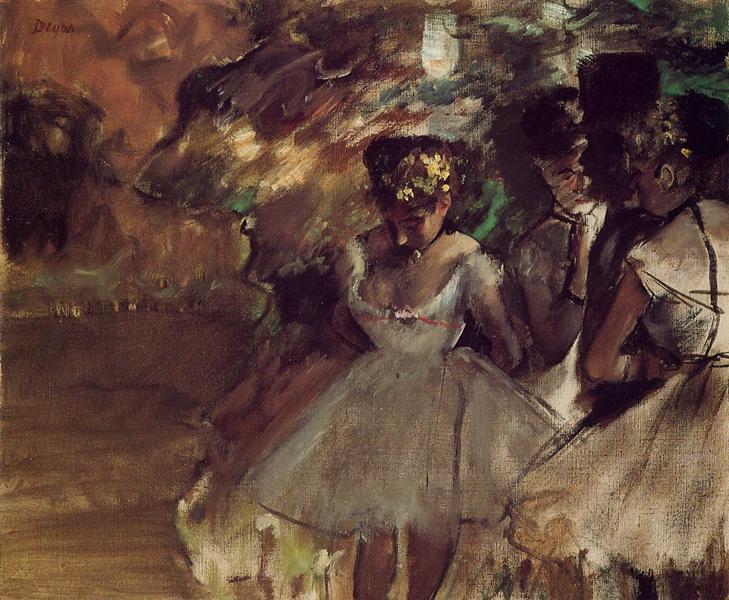 Tres Bailarines Detrás De Escena - 1885