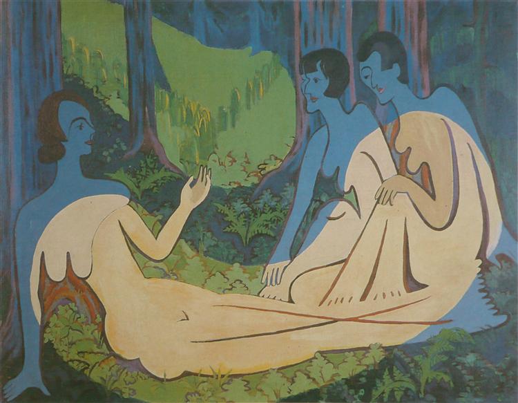 Three nudes in the forest - 1935