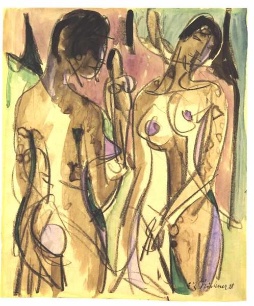 Three nudes in the forest - 1928