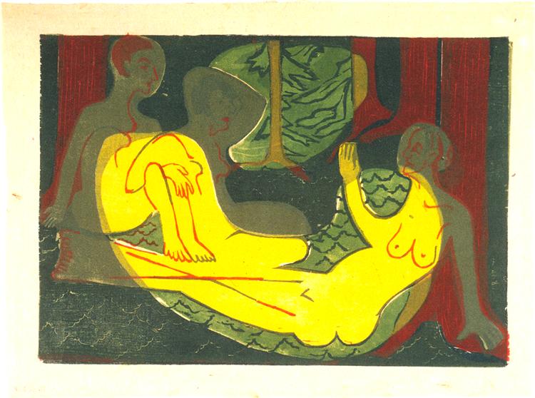 Three nudes in the forest - 1933