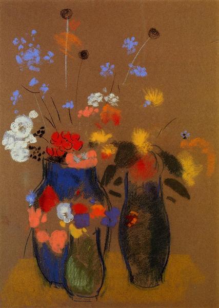 Three Vases of Flowers - 1909