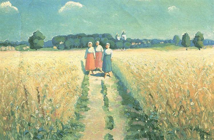 Tres Mujeres En El Camino - 1900