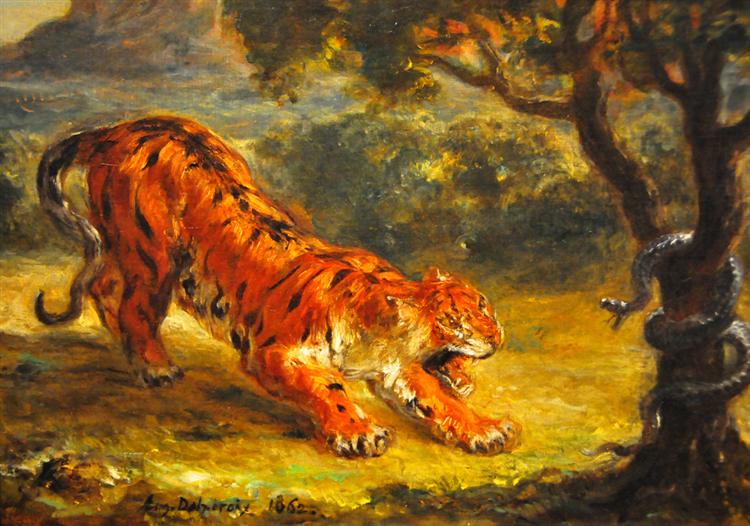 Tiger und Schlange - 1862