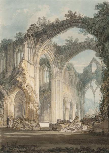 Tintern Abbey. Krydsningen og Presbyteriet - Ser mod østvinduet - 1794