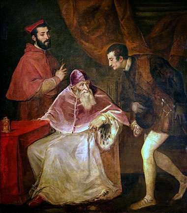 Portrait of Pope Paul III - Cardinal Alessandro Farnese and Duke Ottavio Farnese - 1546