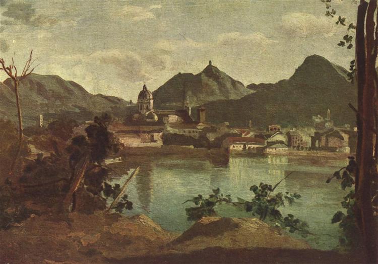 Cidade e Lago de Como - 1834