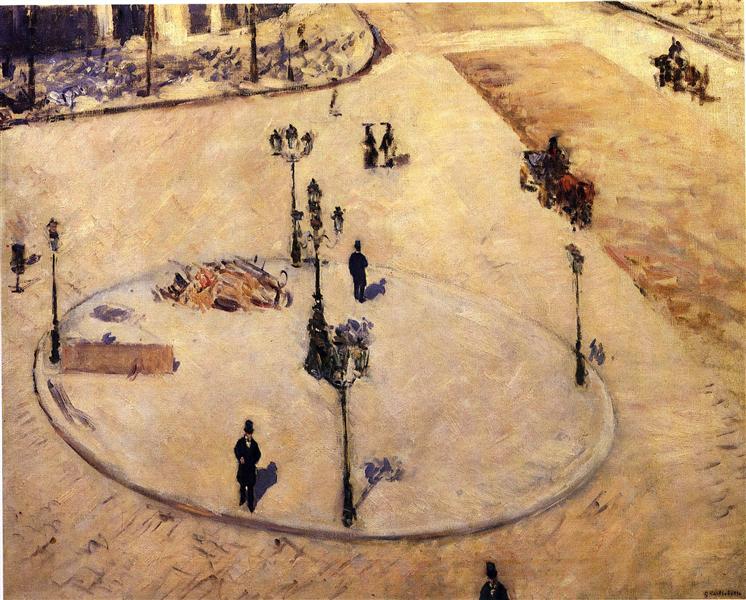 Traffic Island på Haussmann Boulevard - 1880