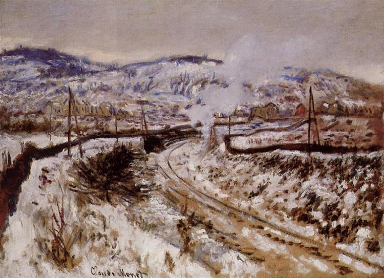 Trem na neve em Argenteuil - 1875