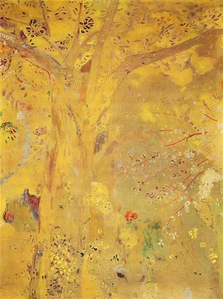 Albero su uno sfondo giallo - 1901