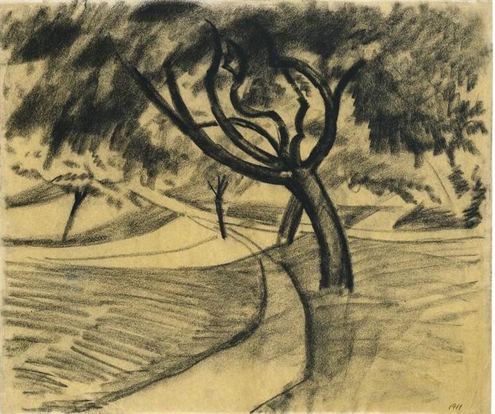 Trees and fields - 1911