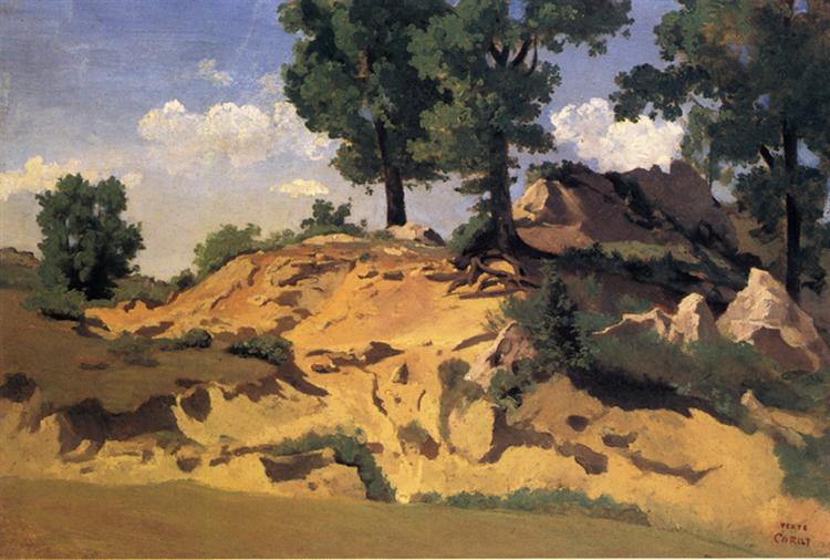 Arbres et rochers à La Serperara - 1827