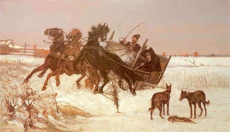 Drei im Schnee - 1875