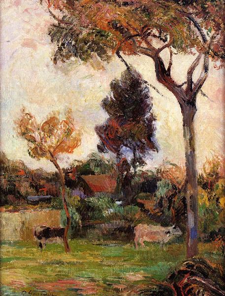 Two cows in El Prado - 1884