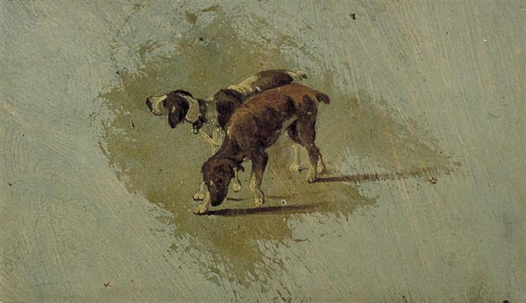 Deux chiens - 1899