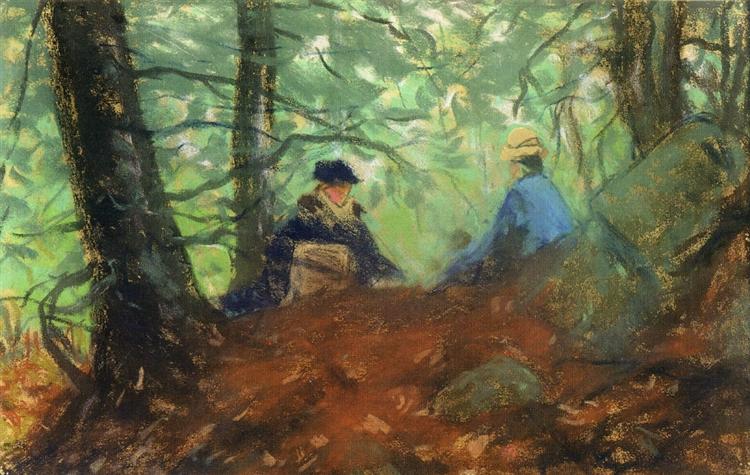 Two girls in the forest