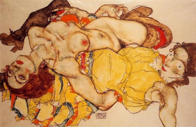 Two interlaced girls - 1915