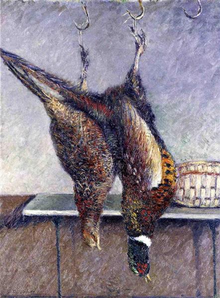 Two Hanging Pheasants - 1882