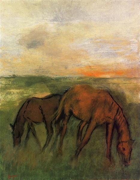 Two Horses in a Pasture - 1871