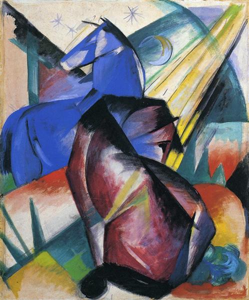 Two horses: red and blue - 1912