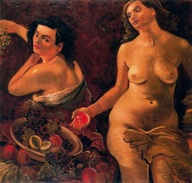 Dos Mujeres Desnudas Y Naturaleza Muerta - 1935