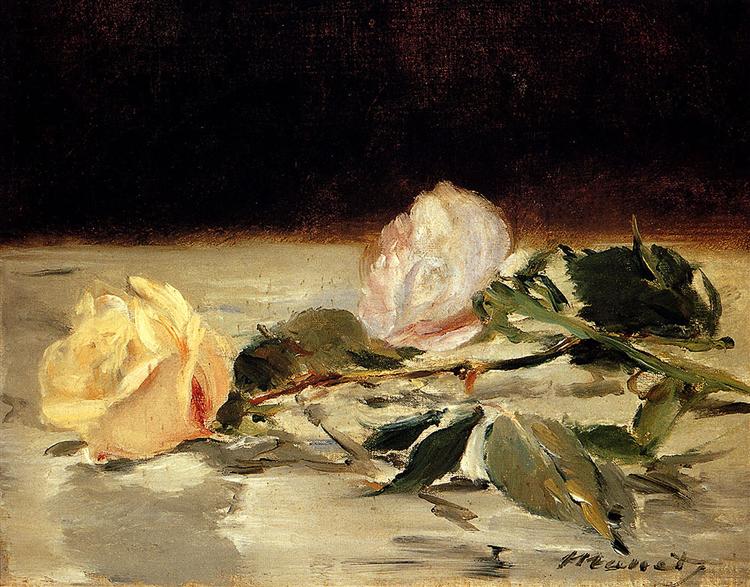 Dos Rosas Sobre Un Mantel - 1883