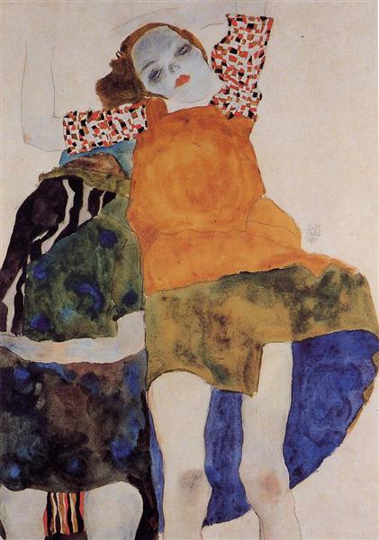 Two sitting girls - 1911