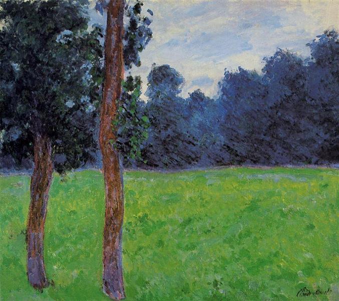 Deux arbres dans une prairie - 1886