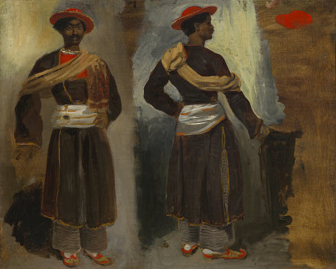 Two Views of a Standing Indian from Calcutta - 1824