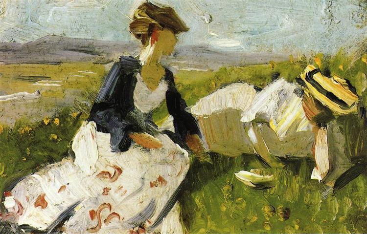 Two women on the hillside - 1906