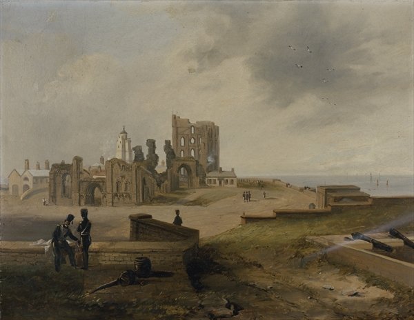 Tynemouth Priory aus dem Osten - 1845